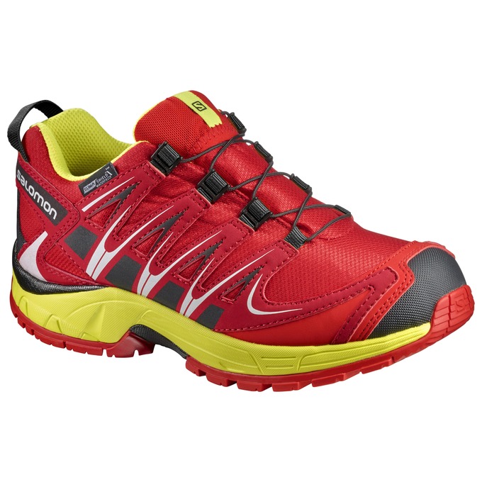 Salomon XA PRO 3D CSWP J Zapatillas Trail Running Niños - Rojas / Amarillo - Colombia (95780-EHGZ)